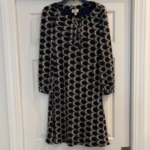 Moulinette Soeurs navy and Cream Geometric Dress